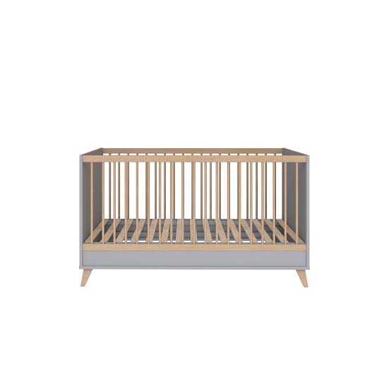 Faktum Flip Grey Baby Cot Bed 140x70 | Convertible Junior Bed with Adjustable Height