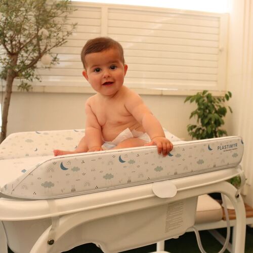 Plastimyr Ergonomic Bath White Stars Baby Bathtub