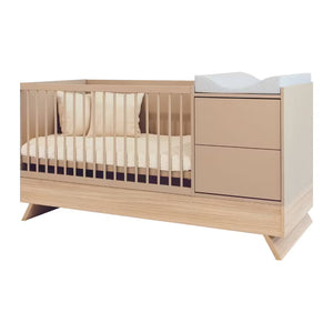 Faktum Sienna Cappuccino 3-in-1 Multi Bed | Baby Cot with Dresser & Junior Bed Conversion