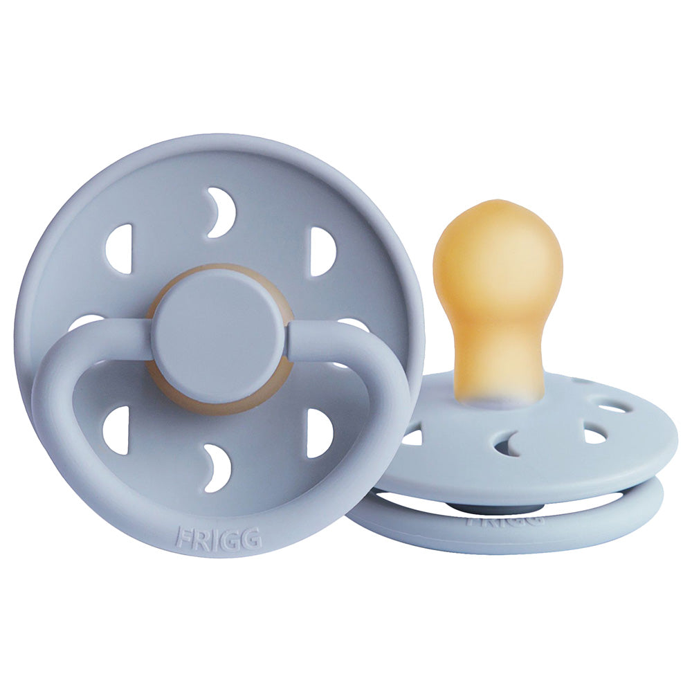 FRIGG Moon Phase Latex  Pacifier 0-6M 2-Pack Powder Blue/Slate