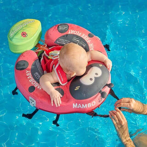 Mambobaby Non-Inflatable Baby Float with Canopy & Tail - Ladybug