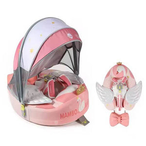 Mambobaby Non-Inflatable Chest Baby Float with Canopy - Swan