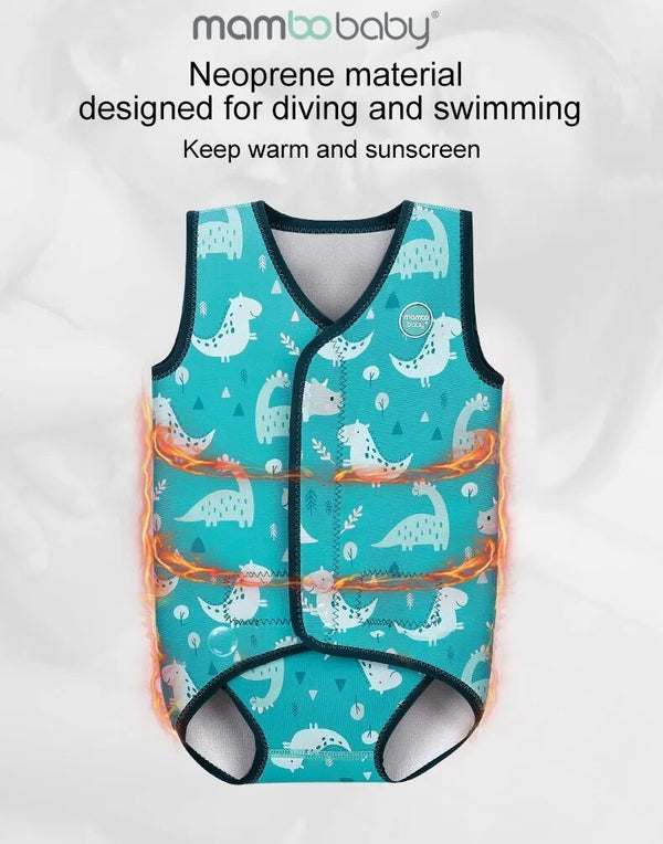 Mambobaby Baby Thermal Wetsuit - Blue Dinosaur