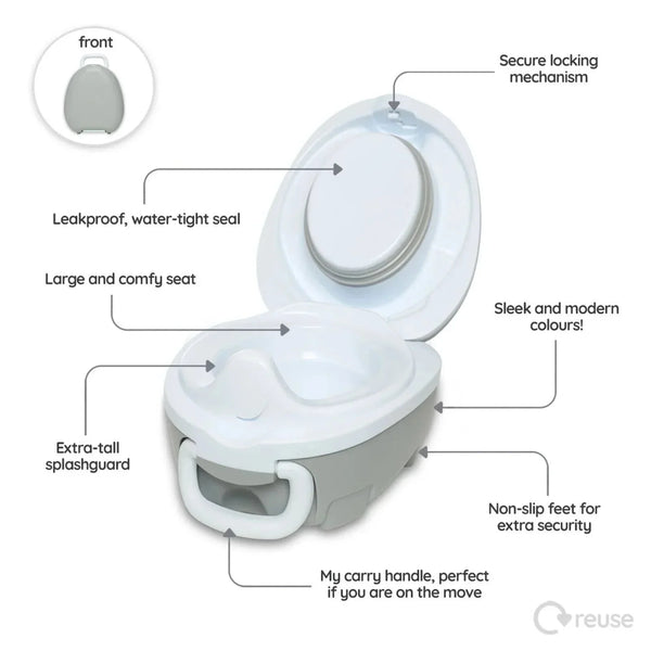 my carry potty travel potty pearl grey