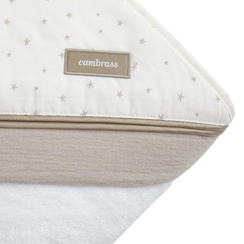 Cambrass Towel Cap Magia Beige Baby Bath Cape 100x100 cm  Soft Cotton & TENCEL™ Hooded Towel