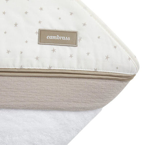 Cambrass Towel Cap Magia Beige Baby Bath Cape 100x100 cm  Soft Cotton & TENCEL™ Hooded Towel