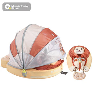 Mambobaby Non-Inflatable Chest Baby Float & Baby Carrier with Canopy - Lion