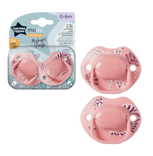 Tommee Tippee Moda Soother 2-Pack 6-18M Orthodontic Pacifier