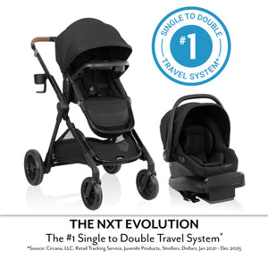 Evenflo Pivot Xpand NXT Travel System with LiteMax NXT Infant Car Seat | Single to Double Stroller