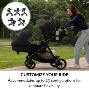 Evenflo Pivot Xpand NXT Travel System with LiteMax NXT Infant Car Seat | Single to Double Stroller