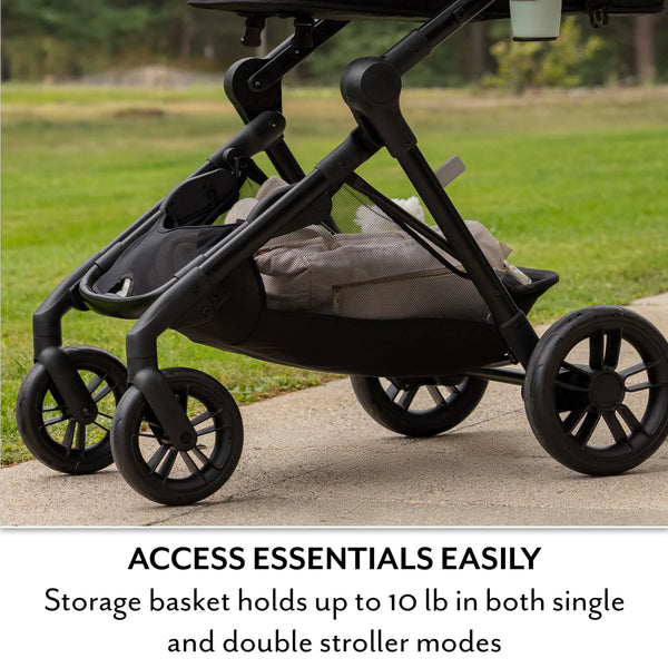 Evenflo Pivot Xpand NXT Travel System with LiteMax NXT Infant Car Seat | Single to Double Stroller