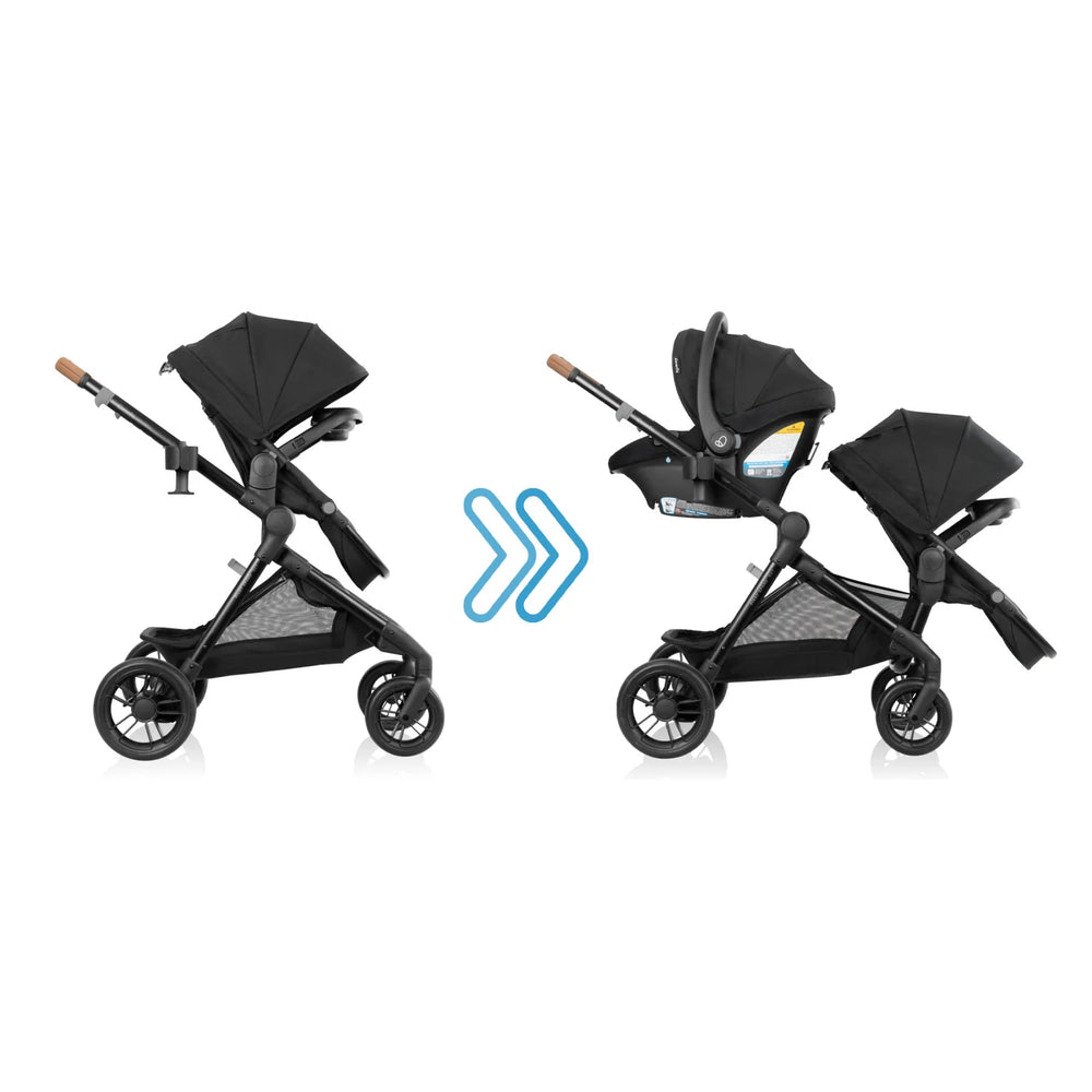 Evenflo Pivot Xpand NXT Travel System with LiteMax NXT Infant Car Seat | Single to Double Stroller