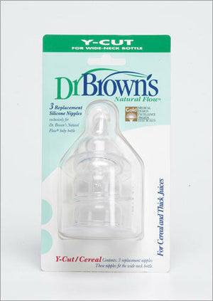 DR. BROWN'S 9M+ 3 NIPPLES PACK Y CUT