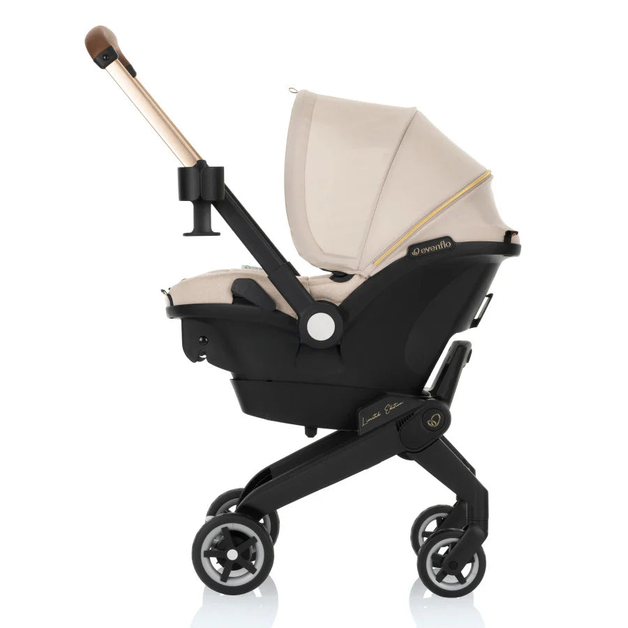 Evenflo® Shyft™ DualRide™ Infant Car Seat - Stroller Combo with Carryall Storage Champagne