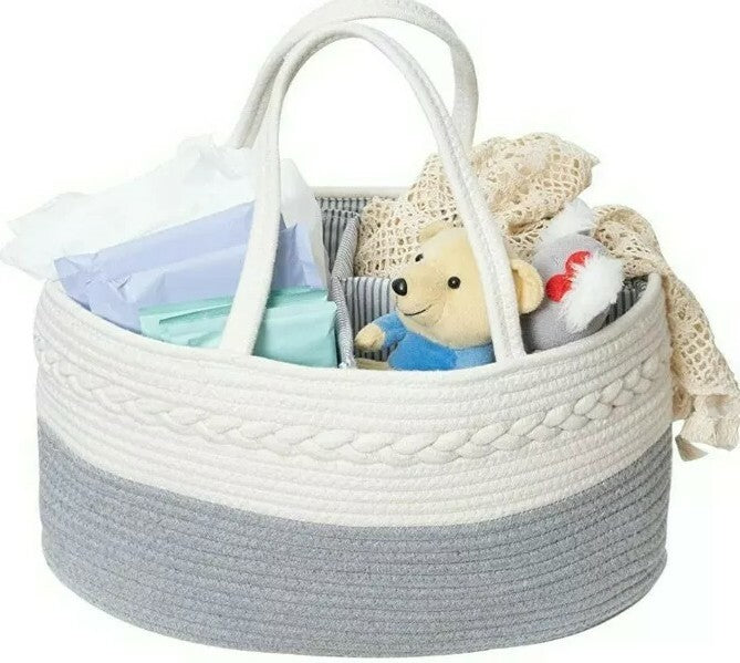 Little Baby - Baby Diaper Caddy Organizer – Cotton Rope Basket for Baby