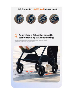 Gb Swan Pro Carbon Fiber Baby Stroller | Lightweight 2-Way Reversible Stroller 0-36 Months