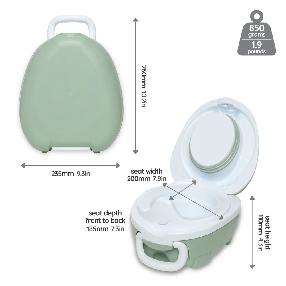 my carry potty travel potty sage green