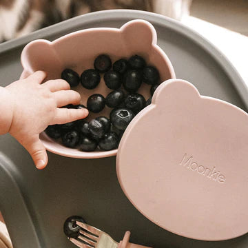 Moonkie Baby Silicone Suction Bowl Set with Spoon & Fork (6M+)