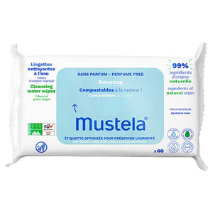 Mustela 60 Cleansing Water Wipes Gentle Baby Care