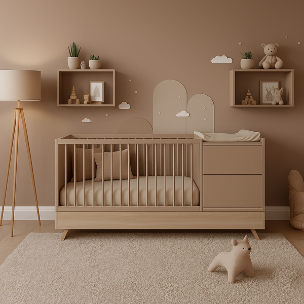 Faktum Sienna Cappuccino 3-in-1 Multi Bed | Baby Cot with Dresser & Junior Bed Conversion