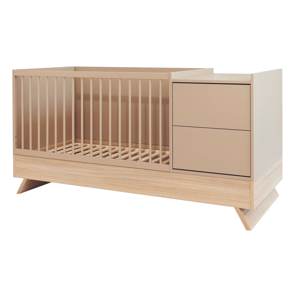Faktum Sienna Cappuccino 3-in-1 Multi Bed | Baby Cot with Dresser & Junior Bed Conversion