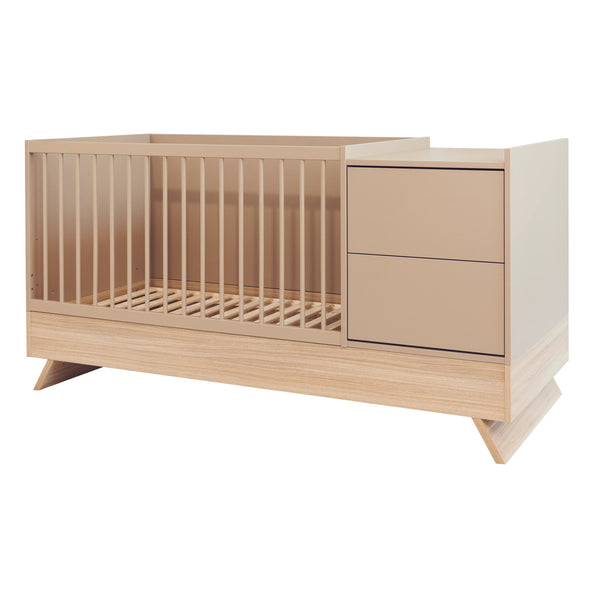 Faktum Sienna Cappuccino 3-in-1 Multi Bed | Baby Cot with Dresser & Junior Bed Conversion
