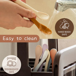 Moonkie Silicone Feeding Spoons – Soft Tip, Bendable Baby Spoons (Set of 4)