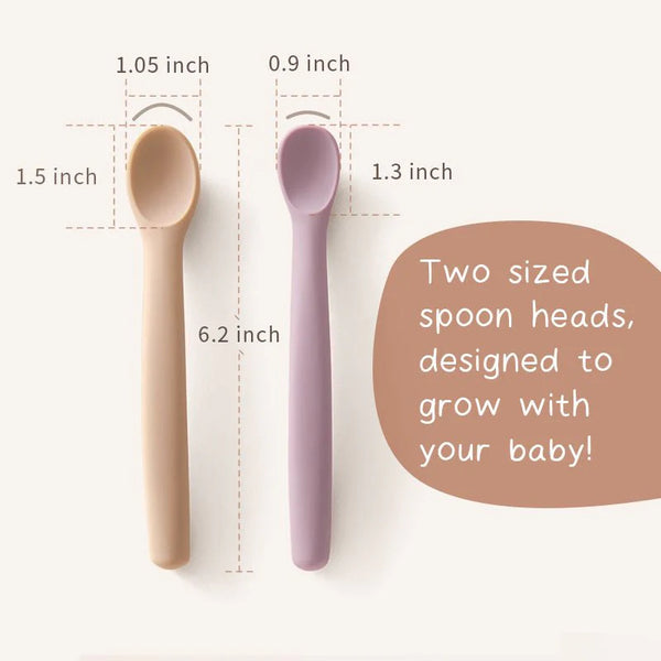 Moonkie Silicone Feeding Spoons – Soft Tip, Bendable Baby Spoons (Set of 4)