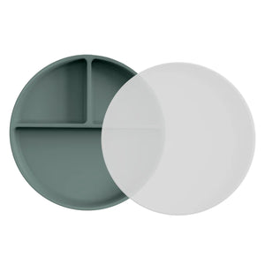 Moonkie Silicone Suction Plate with Lid – Divided Toddler Plate