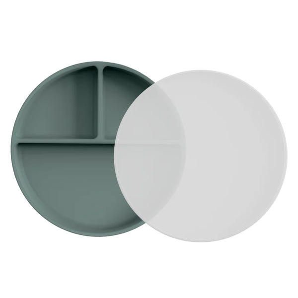 Moonkie Silicone Suction Plate with Lid – Divided Toddler Plate