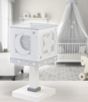 Dalber Childrens Table Lamp Moonlight Grey Kids Decor