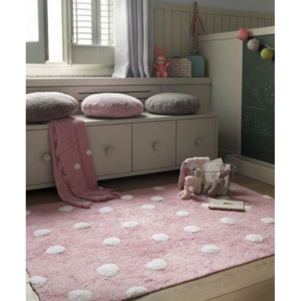 Lorena Canals Polka dots Rose cotton washable Rug