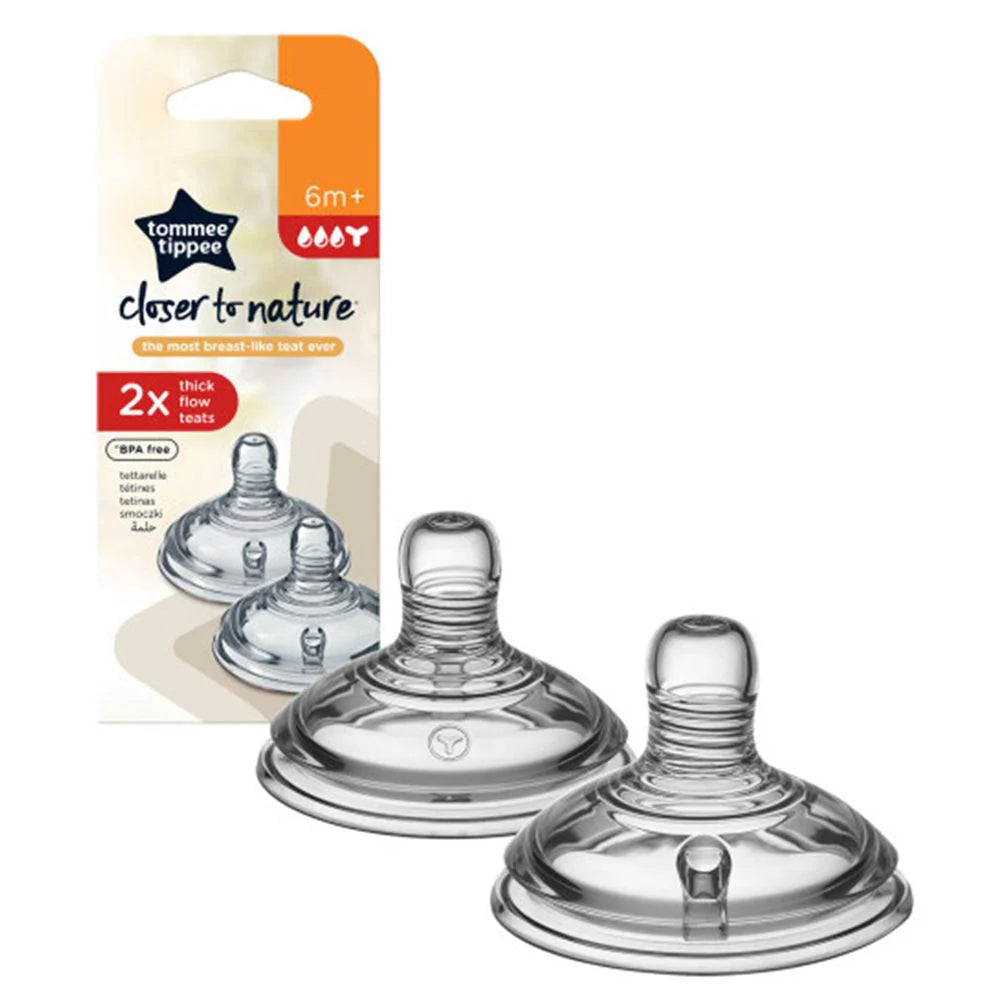 Tommee Tippee Thick Feed Teats 2 Pack 6M+ Bottles