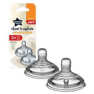 Tommee Tippee Thick Feed Teats 2 Pack 6M+ Bottles