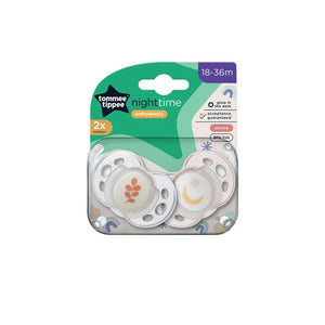 Tommee Tippee 2-Pack Night Soothers 18-36M Orthodontic Pacifiers
