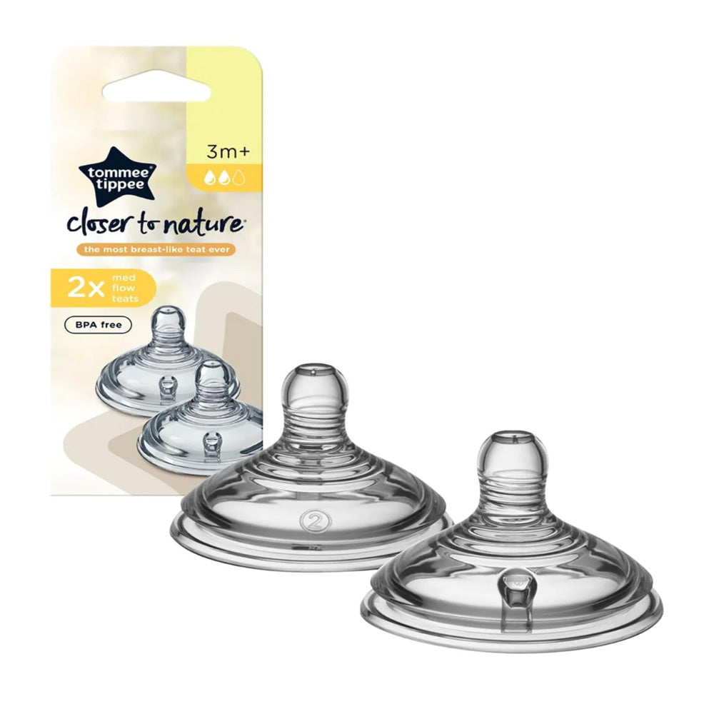 Tommee Tippee CTN 2X Medium Flow Teat Silicone Bottle Nipple