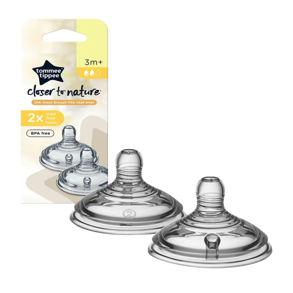 Tommee Tippee CTN 2X Medium Flow Teat Silicone Bottle Nipple