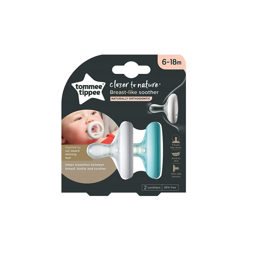 Tommee Tippee 2x Breast-Like Soothers 6-18M Pacifiers