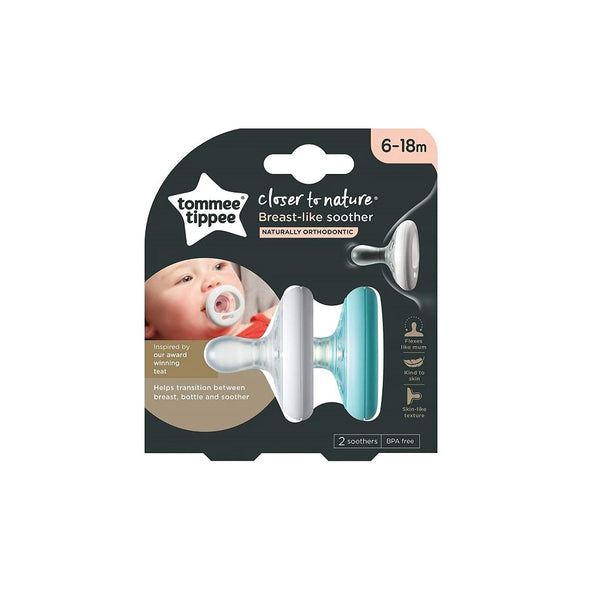 Tommee Tippee 2x Breast-Like Soothers 6-18M Pacifiers