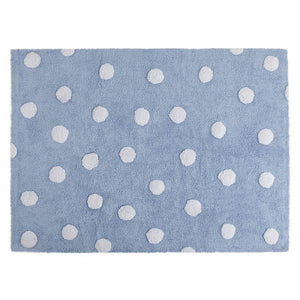 Lorena canals topos dots blue cotton washable Rug 120x160