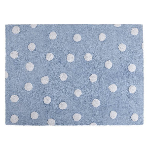 Lorena canals topos dots blue cotton washable Rug 120x160