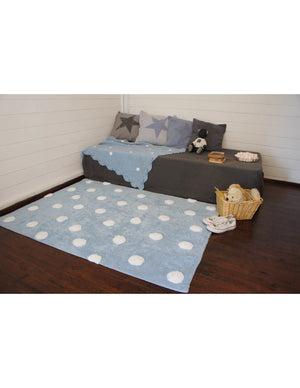 Lorena canals topos dots blue cotton washable Rug 120x160