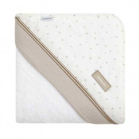 Cambrass Towel Cap Magia Beige Baby Bath Cape 100x100 cm  Soft Cotton & TENCEL™ Hooded Towel