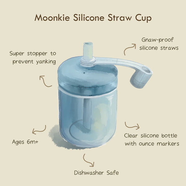 Moonkie Silicone Training Cup with Straw
