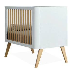 Trama Round Baby Cot 120x60cm - White & Tola
