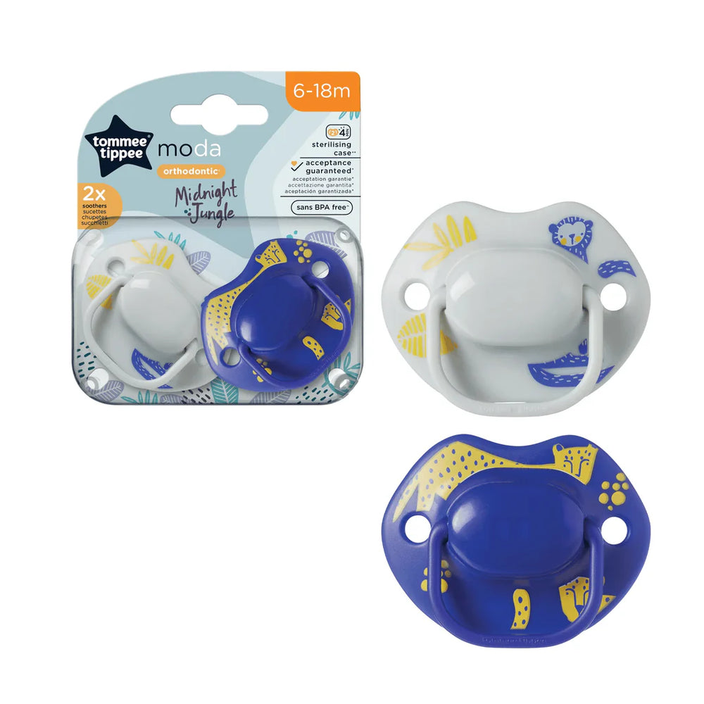Tommee Tippee Moda Soother 2-Pack 6-18M Orthodontic Pacifier