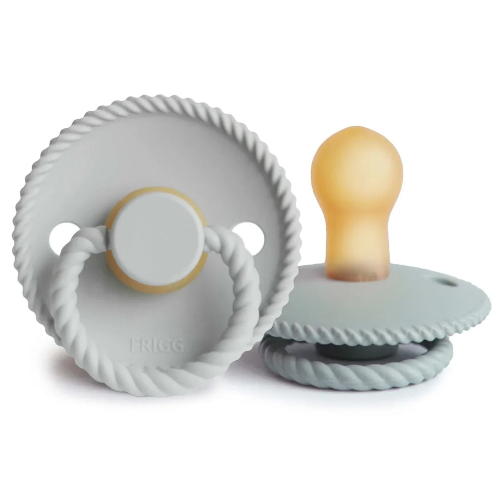 Frigg Rope Latex Pacifier 0-6M 2-Pack French Gray/Silver Gray
